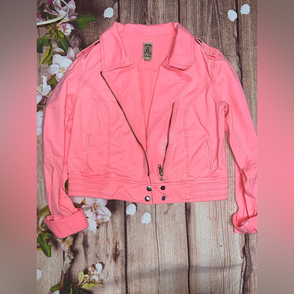 Decree Pink Denim Jean Jacket - Picture 3 of 4